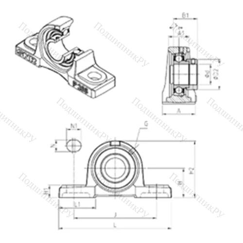 Подшипниковый узел шариковый радиальный ESP 209 от производителя  SNR