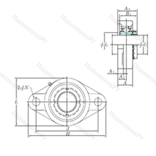 Подшипниковый узел шариковый радиальный UKFL 210 от производителя  KOYO