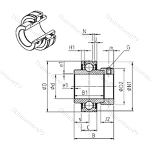 Подшипник шариковый радиальный CEX 208-24