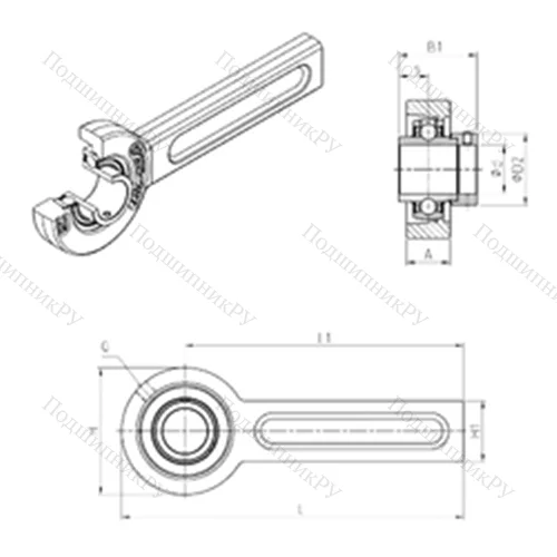 Подшипниковый узел шариковый радиальный EXSP 203 от производителя  SNR