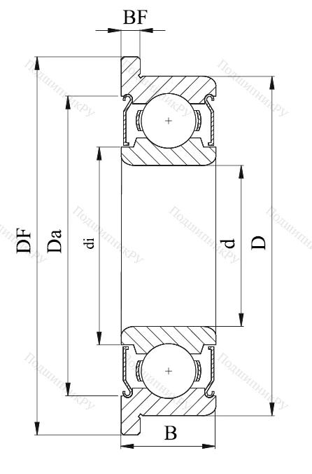 Однорядный шариковый подшипник F 692 ZZ SS (620 ZZ (DDRF)) от производителя  NMB