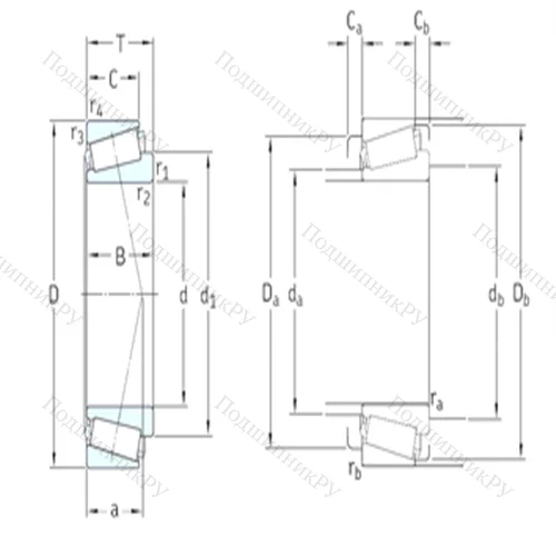 Подшипник роликовый радиально-упорный 32936 от производителя  SKF