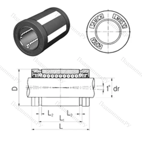 Подшипник шариковый линейный LMBS 6UU от производителя  Samick