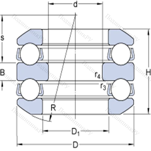 Двойные упорные шарикоподшипники 54309 + U 309 от производителя  SKF