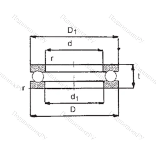 Подшипник шариковый упорный 0-11 от производителя  FBJ