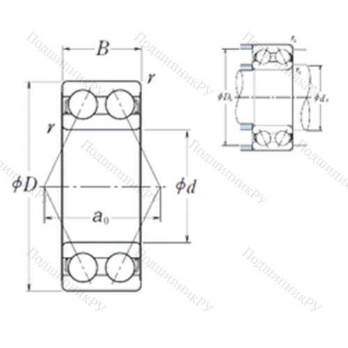 Подшипник шариковый радиально-упорный 5202