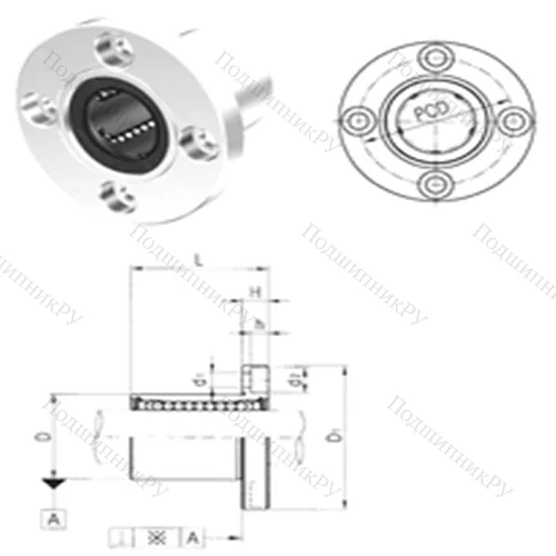 Подшипник шариковый линейный LMEF 40 от производителя  Samick