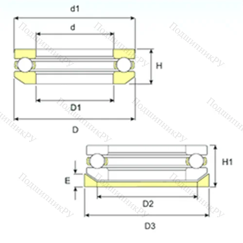 Подшипник шариковый упорный 53218 U 218 от производителя  ISB