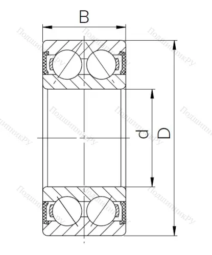 Радиально-упорный шариковый подшипник 3304 2RS T в Ростове-на-Дону