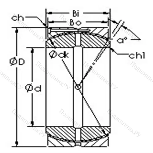 Подшипник скольжения сферический GEH 530HCS