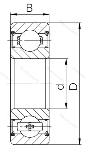 Шариковый однорядный подшипник 80105 (6005 ZZ) в Ростове-на-Дону