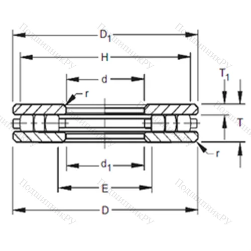 Подшипник роликовый упорный 30TP 107 от производителя  TIMKEN