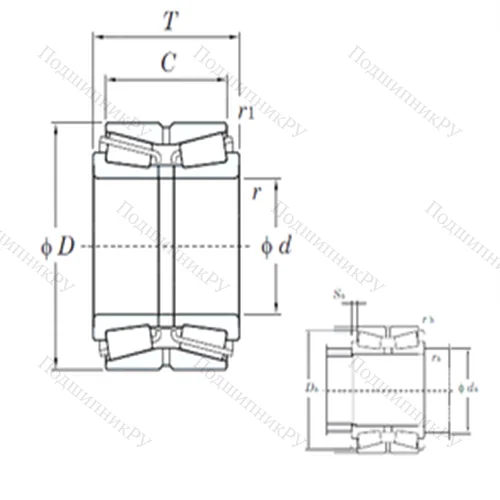 Подшипник роликовый радиально-упорный 46T 30212JR/43,5