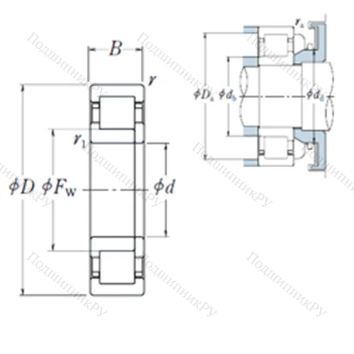 Подшипник роликовый радиальный NUP 2204 ET