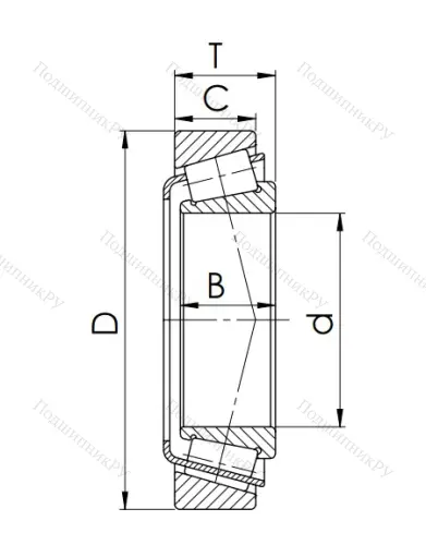 Конический роликовый подшипник 7305 (30305) в Ростове-на-Дону