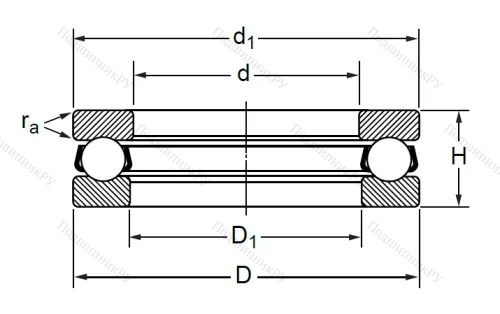 Упорный шариковый подшипник 8316 (51316) в Ростове-на-Дону