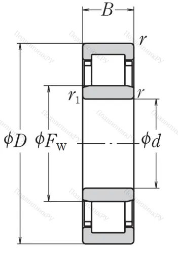 Роликовый цилиндрический подшипник NJ 2315 W C 3 от производителя  NSK