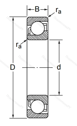 Радиально-упорный шариковый подшипник 7017 ACM/DT (446117 Л ГОСТ) в Ростове-на-Дону