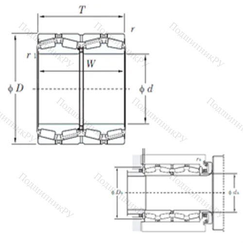 Подшипник роликовый радиально-упорный 47296