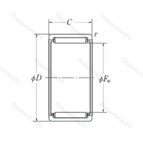 Подшипник игольчатый радиальный RLM 4530 от производителя  NSK Подшипник игольчатый радиальный RLM 4530 от производителя  NSK