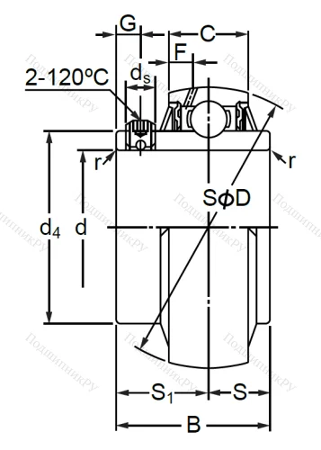 Корпусный подшипник MUC 204 в Ростове-на-Дону