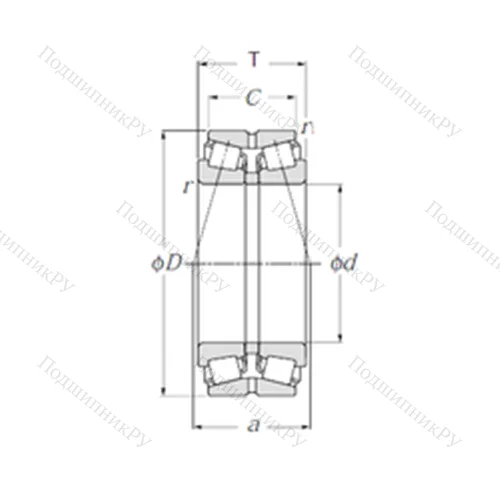 Подшипник роликовый радиально-упорный 423038E 1