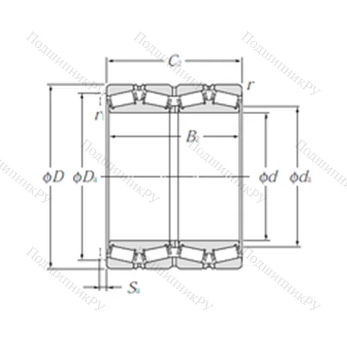Подшипник роликовый радиально-упорный E-EE 280700D/281200/281201D