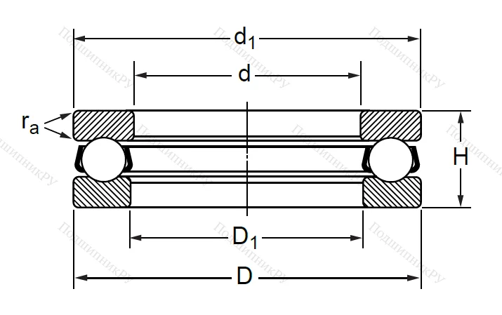 Упорный шариковый подшипник 8310 (51310) в Ростове-на-Дону