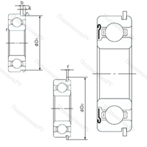 Подшипник шариковый радиальный 6920ZNR от производителя  NACHI