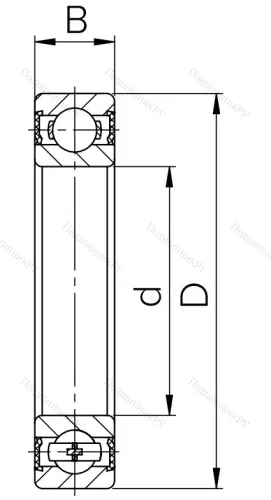 Шариковый однорядный подшипник 180502 T (62202 2RS T) в Ростове-на-Дону