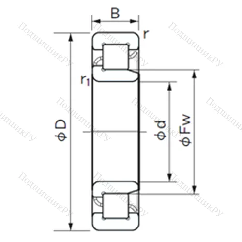 Подшипник роликовый радиальный NJ 1006