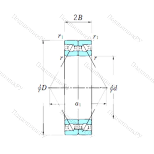 Подшипник шариковый радиально-упорный спаренный ACT 010DB