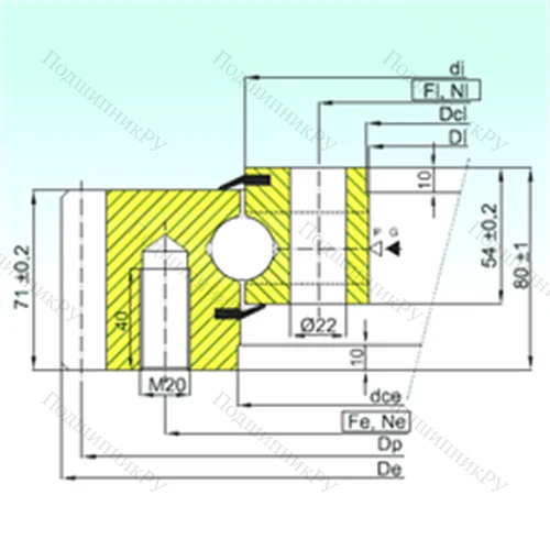 Подшипник шариковый опорно-поворотный EB 1.25.0555.201-2STPN