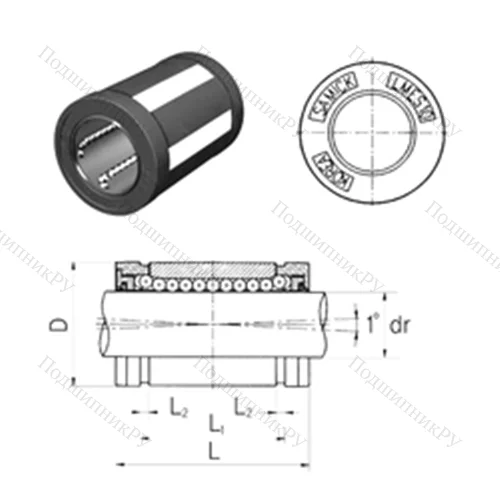 Подшипник шариковый линейный LMES 10UU от производителя  Samick
