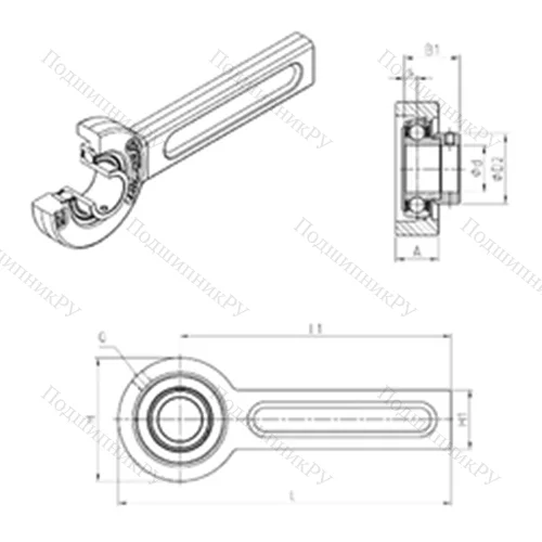 Подшипниковый узел шариковый радиальный ESSP 204 от производителя  SNR