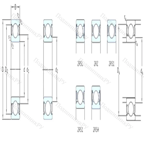 Подшипник шариковый радиальный W 633-2RS 1 от производителя  SKF