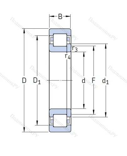 Роликовый цилиндрический подшипник NUP 2203 ECP от производителя  SKF