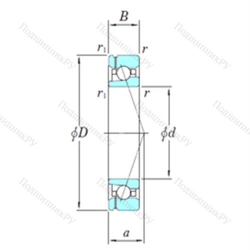 Подшипник шариковый радиально-упорный 3NCHAF 913CA