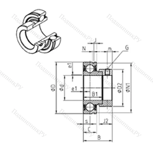 Подшипник шариковый радиальный CES 208-24