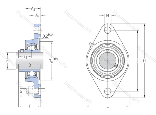 Подшипниковый узел FYTB 35 TF в Ростове-на-Дону