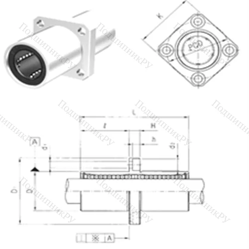 Подшипник шариковый линейный LMEKM 8UU от производителя  Samick