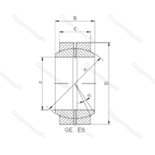 Подшипник скольжения сферический GE 045 XES-2RS от производителя  CX