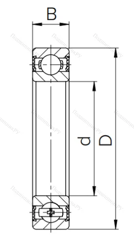 Шариковый однорядный подшипник 180306 (6306 2RS) в Ростове-на-Дону
