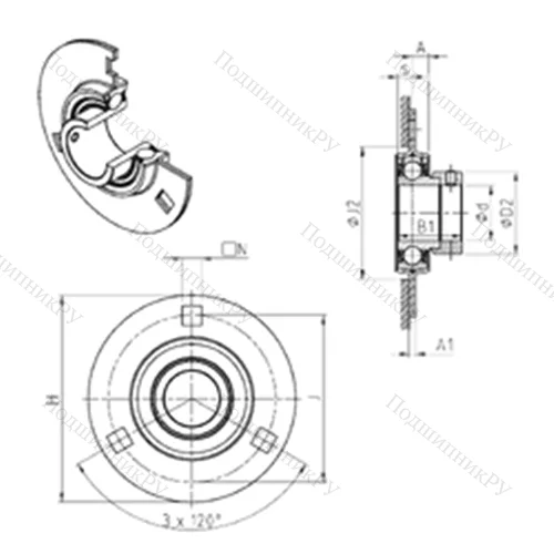 Подшипниковый узел шариковый радиальный ESPF 205 от производителя  SNR