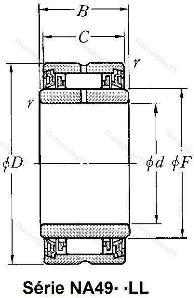 Игольчатый подшипник NA 4901 LL/3AS от производителя  NTN