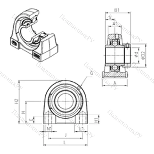 Подшипниковый узел шариковый радиальный EXPG 203 от производителя  SNR