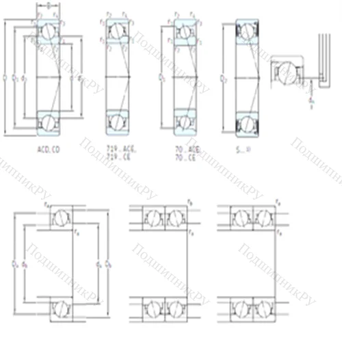 Подшипник шариковый радиально-упорный S 71912 CB/P 4A от производителя  SKF