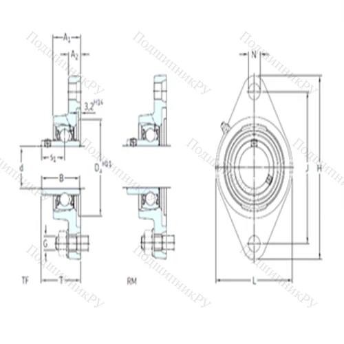 Подшипниковый узел шариковый радиальный FYT 1/2 TF от производителя  SKF