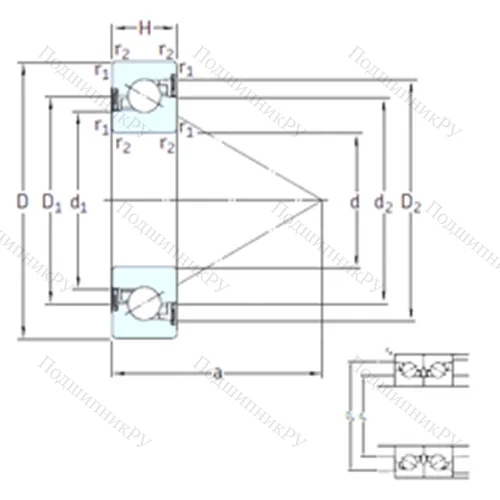 Подшипник шариковый упорно-радиальный BSD 2562 CG-2RZ от производителя  SKF
