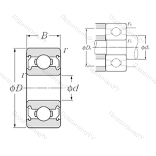 Подшипник шариковый радиальный 676AZZ